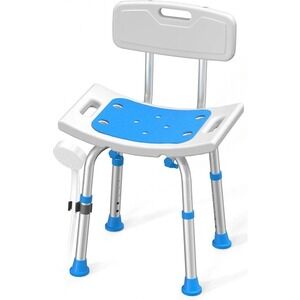 NEW Homland Shower Chair Adults Universal White Blue Medical Safety Heavy Duty